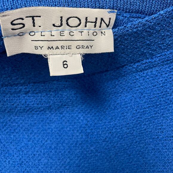 St. John Collection by Marie Gray Santana Knit Knee Skirt Light Blue 6 AS IS - Picture 3 of 5
